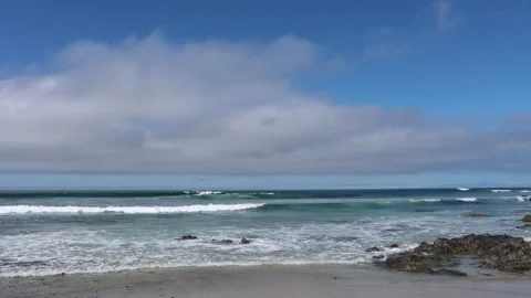 MVI 3040 Pacific Ocean Waves Rolling onto the Shore Stock-Footage 339014877