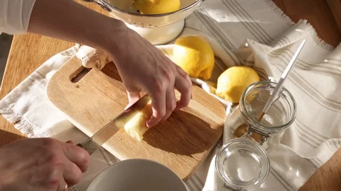MVI 8748 - ginger cutting Stock Footage 127085691