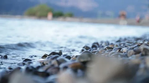 MVI 9756-Low angle of water breaking on small rocks Stock Footage 8957032