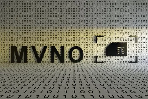 MVNO concept text sunlight 3D illustration 스톡 일러스트