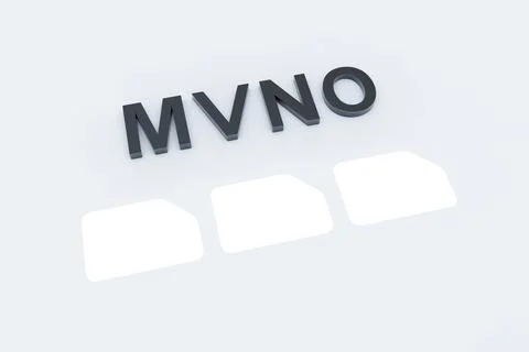 MVNO concept text sunlight 3D illustration Stock Illustration