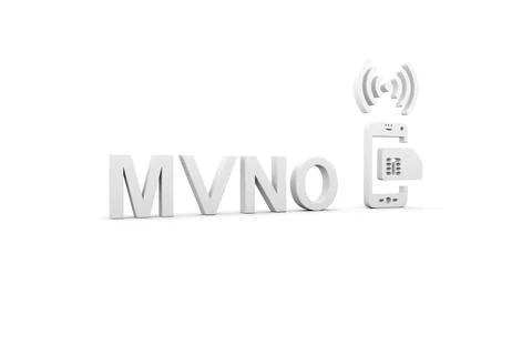 MVNO concept white background 3d render illustration Stock Illustration