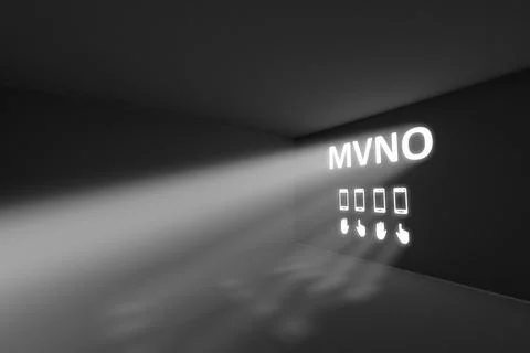 MVNO rays volume light concept 3d illustration Stock Illustration