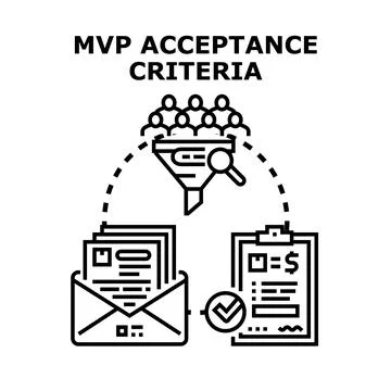 Mvp acceptance criteria development concept illustration Illustrazione stock