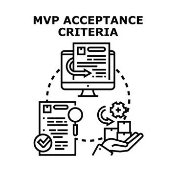 Mvp acceptance criteria development evaluating process 库存插图