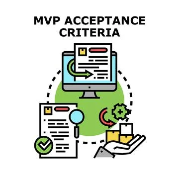 Mvp acceptance criteria development evaluating process Stock Illustration