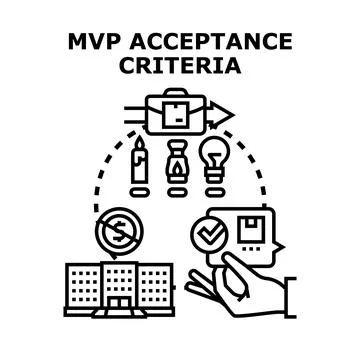 Mvp acceptance criteria product development process Stock Illustration
