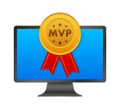 MVP award medal appearing on computer screen Ilustração Stock