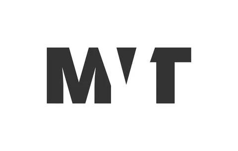 MVT logo design. Initial letter M V T bold font style for tech startups, co.. Illustrazione stock