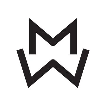 Mw initial letter vector logo Stock Illustration