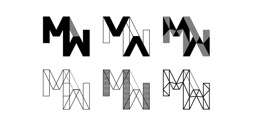 MW logo, monogram, vector Stock Illustration