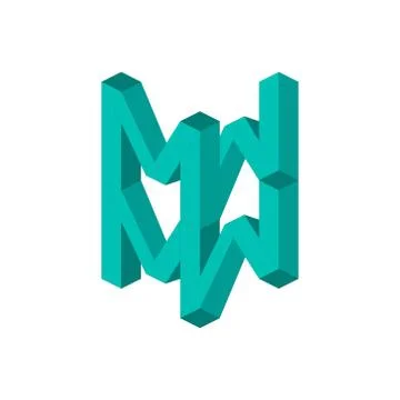 MW logo, monogram, vector Stock Illustration