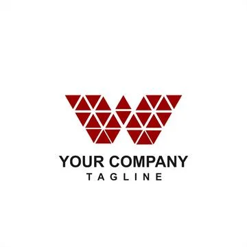 MW, M initials triangle polygonal shape company vector logo and icon Stock Illustration