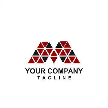 MW, M initials triangle polygonal shape company vector logo and icon Illustrazione stock