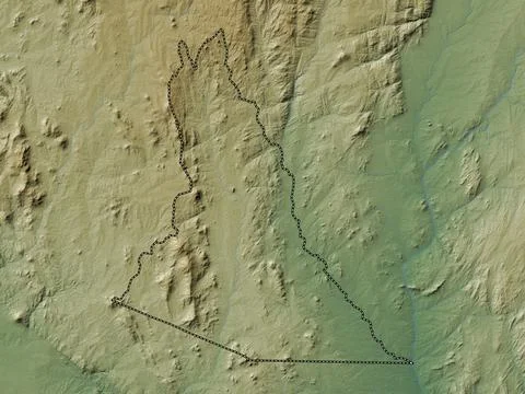 Mwanza, Malawi. Colored elevation map with lakes and rivers Stock Illustration