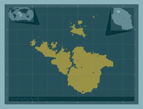 Mwanza, Tanzania. Solid color shape. Locations of major cities of the region Stock Illustration
