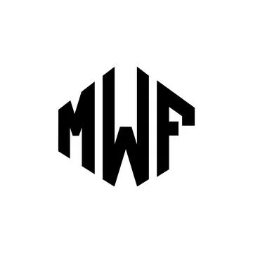 MWF letter logo design with polygon shape. MWF polygon and cube shape logo .. Stock Illustration