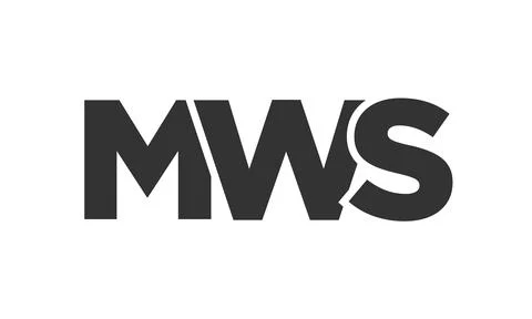 MWS logo design template with strong and modern bold text. Initial based ve.. Stock Illustration