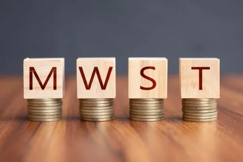 MWST or German Value Added Tax - concept showing of Mehrwertsteuer in tax rat Stock Photos