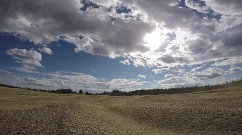 Mx big sand jump camera on ground Stock Footage 52436048