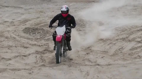 Mx bike riding pipe of berms Stock Footage 52429151