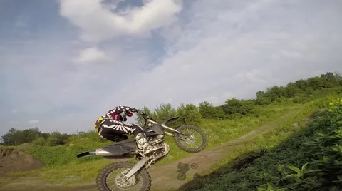 Mx hip jump slo motion angle from above Stock Footage 52151605