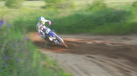 Mx pro jumping past camera Stock Footage 52135863