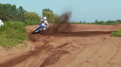 Mx slow motion berm towards camera Stock Footage 52135576
