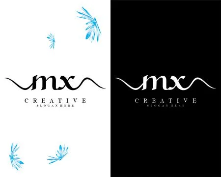 Mx, xm handwriting script font letter logo design template vector Illustrazione stock