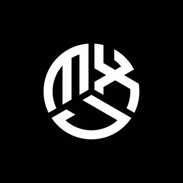 MXJ letter logo design on black background. MXJ creative initials letter logo Illustrazione stock
