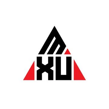 MXU triangle letter logo design with triangle shape. MXU triangle logo desi.. Stock Illustration