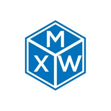 MXW letter logo design on black background. MXW creative initials letter logo Illustrazione stock