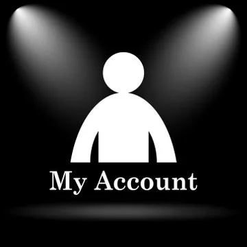 My account icon. Internet button on black background.. Stock Illustration
