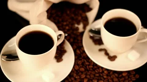 My breakfast with coffee Stock Footage 11019664