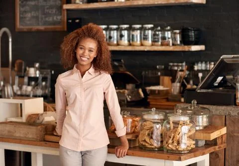 My cafe is doing great Stock Photos