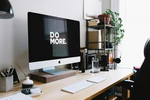 My current desk setup as of 2016. Stock Photos