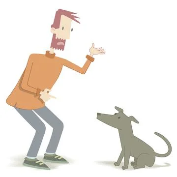 My dog ??does not understand me! Stock Illustration