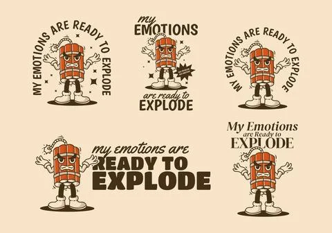 My emotions are ready to explode. Mascot character design of tnt dynamite w.. Stockillustratie