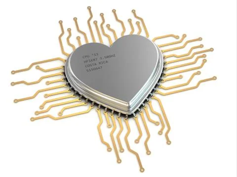 My favorite processor. cpu as heart. Illustrazione stock