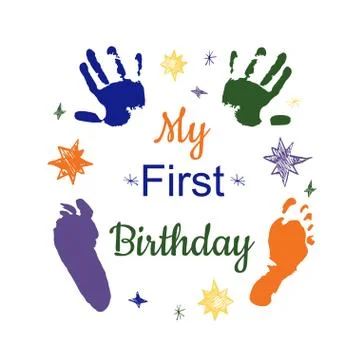 My first birthday Stock Illustration