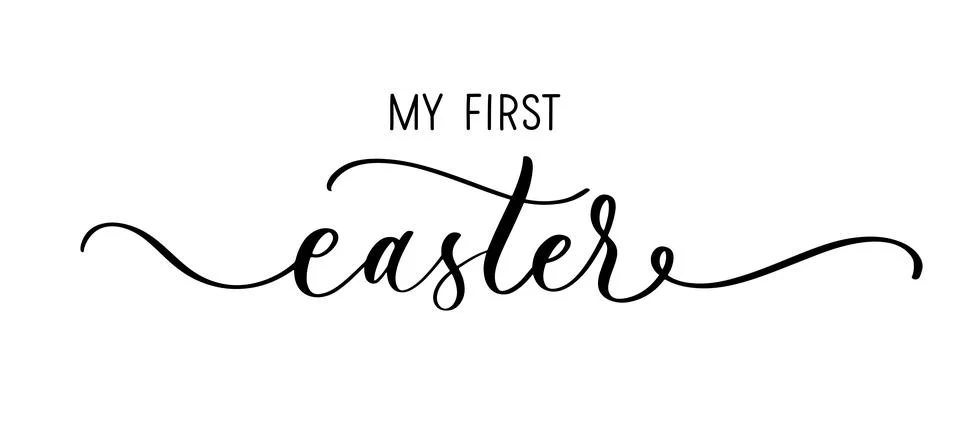 My first Easter hand lettering phrase for bodysuit iron on decoration. Spring Stock Illustration