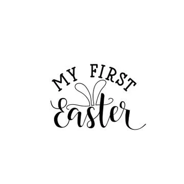 My first Easter. Modern calligraphy style. Vector illustration Illustrazione stock