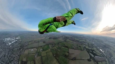 My First Tracking BASE Jumping from a Paramotor, Spain Stock Footage 265111292