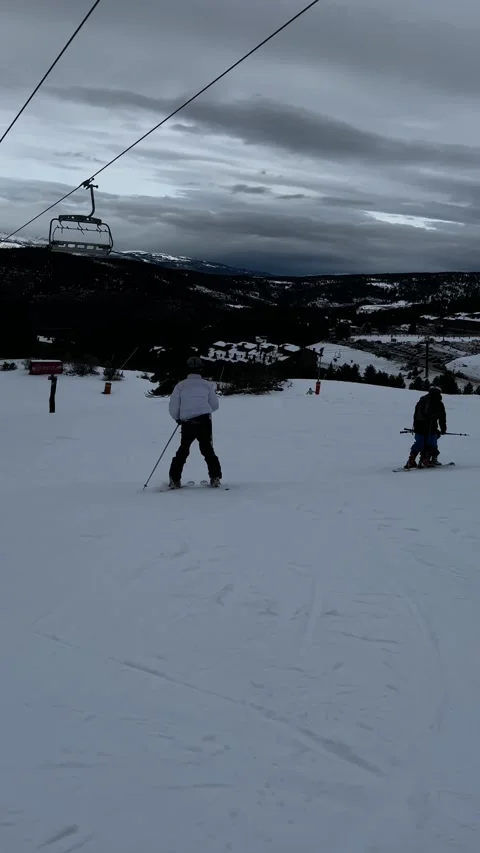 My Friend Crashed Into a Pole on His First Day Skiing, La Molina Ski Resort, Cat Stock Footage 326011476