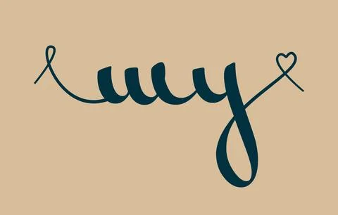 MY initial wedding monogram calligraphy vector illustration. Hand drawn let.. Stock Illustration