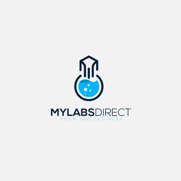 My labs direct email logo designs fast science Stock Illustration
