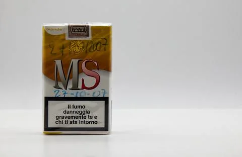 My last cigarette pack dated October 2007. Stop smoking concept Stock Photos