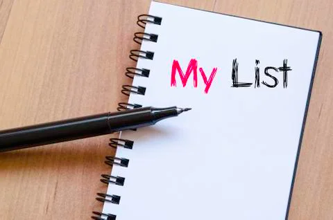 My list text concept on notebook Stock Photos
