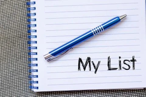 My list text concept on notebook Stock Photos