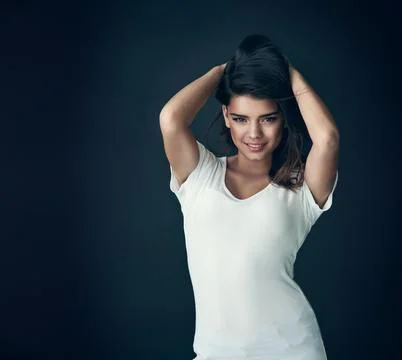 My nature is subtle yet powerful. a beautiful young woman posing in the studio. Stock Photos